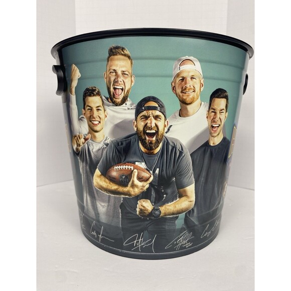 HUGE Dude Perfect The Hero Tour Popcorn Bucket 9" x 9.75" Regal Cinemas Exclusiv - Picture 1 of 11